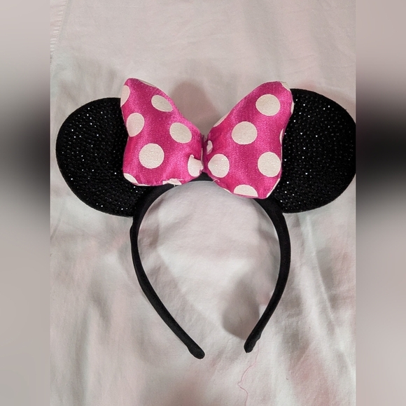 Disney Junior Minnie Mouse Pink Polka Dot Bow Kids Headband - Picture 5 of 7